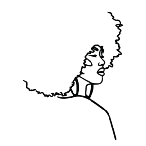 Afro - Line Art Silhouette