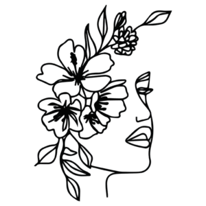 Dazzling Blooms - Line Art Silhouette