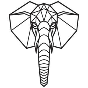 Elephant - Line Art Silhouette