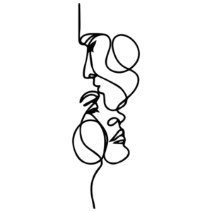 Him & Her - Line Art Silhouette