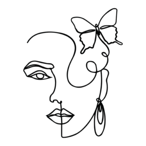 Papillion - Line Art Silhouette