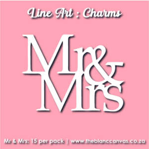 Mr and Mrs: Line Art Charms